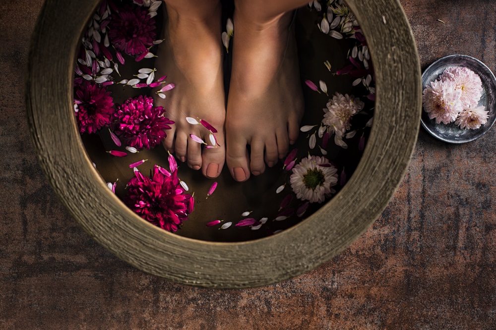Relaxing Floral Foot Bath